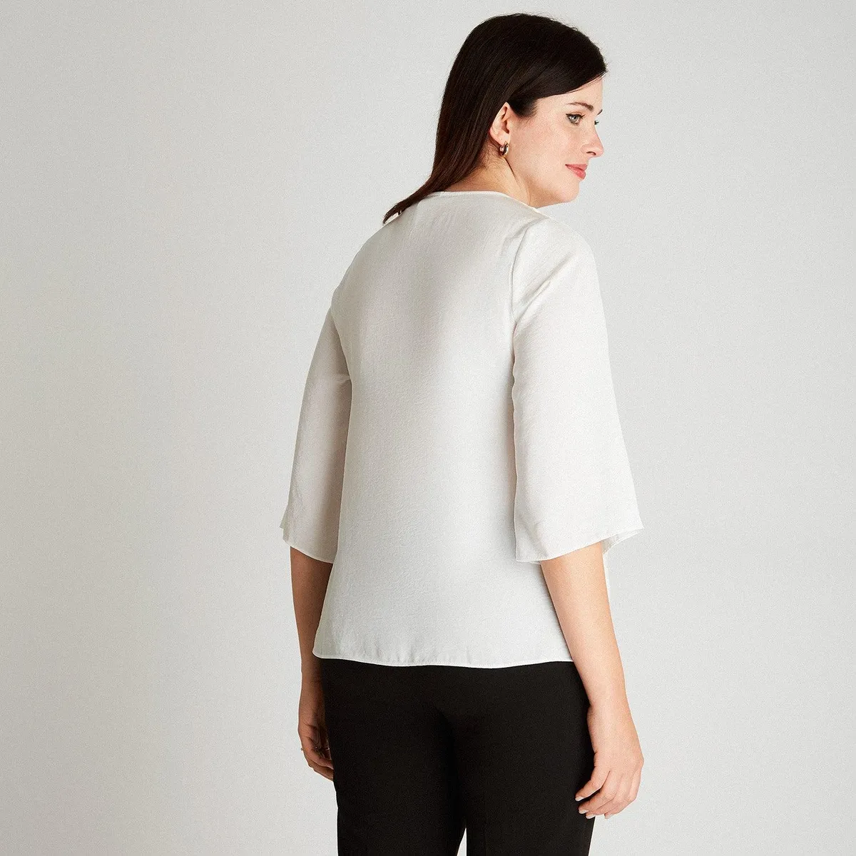 LORENZO DI PONTTI - Blusa Blanca Manga 3,4