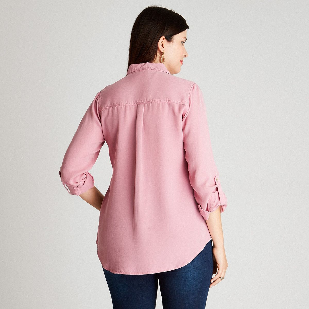 CURVI - Blusa Rosa Cuello Camisero CURVI