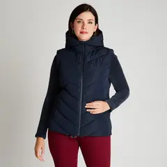 CURVI - Parka Azul Sin Manga Con Gorro