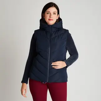 CURVI - Parka Azul Sin Manga Con Gorro