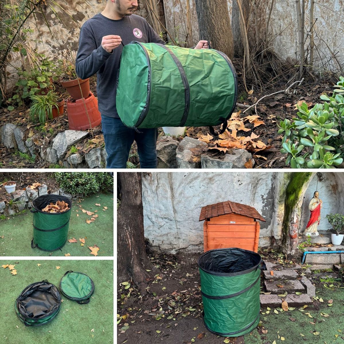 POTTERY - Bolsa Multiuso PopUp Plegable 92Lts Oxford Verde