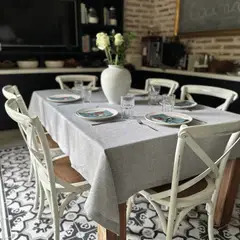 CASA CECILIA - Mantel Rústico Gris Claro 180x250