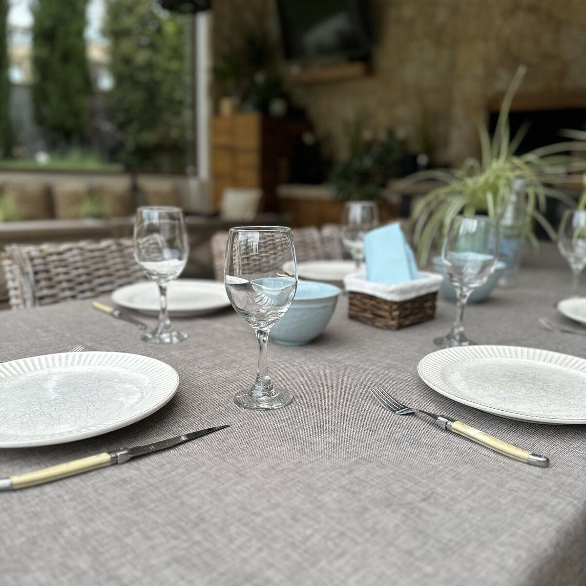 CASA CECILIA - Mantel Rústico Tostado Oscuro 180x280 Casa Cecilia