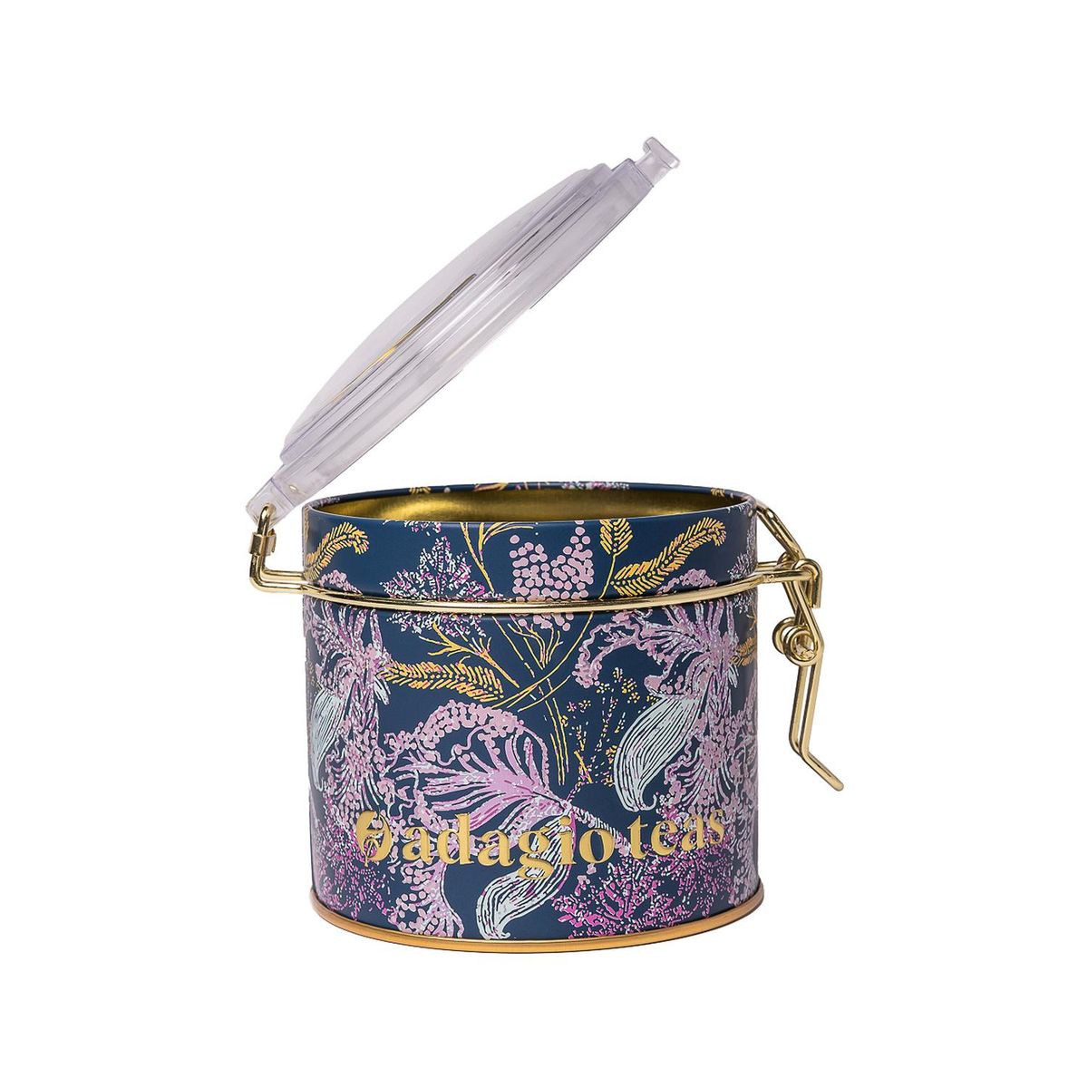 ADAGIO TEAS - Tarro Chico Azul Marino Ramas Almacenador de Té 4 oz