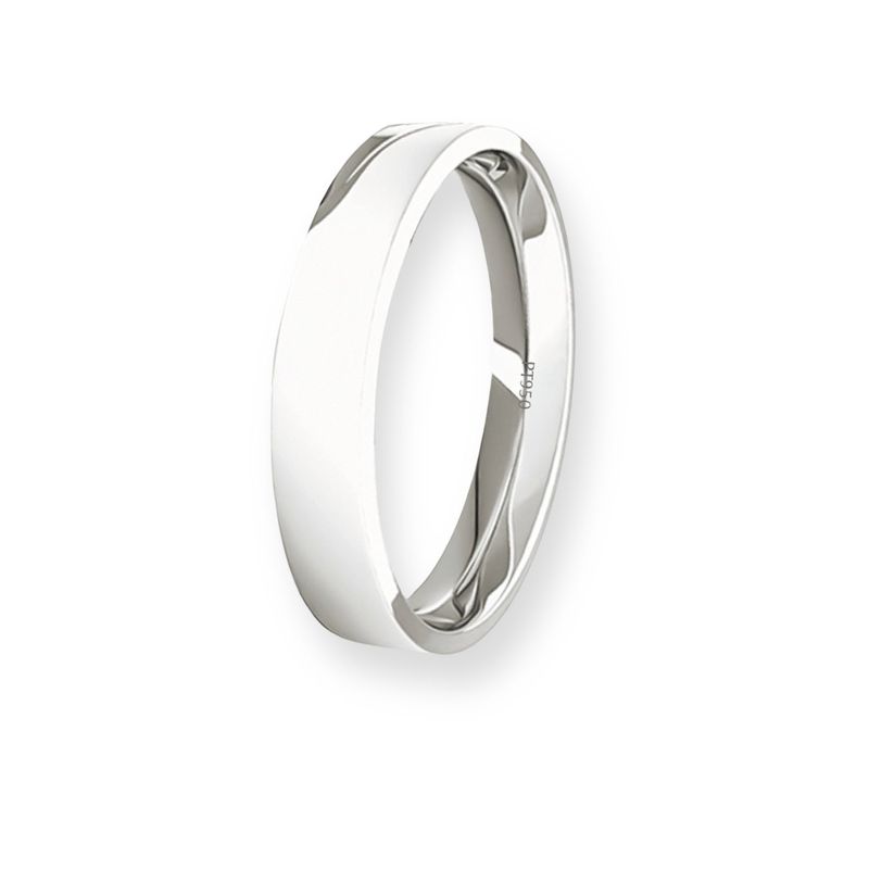 JB JOYAS BARON - Argolla Matrimonio de Platino Modelo Tubo ErgoFit Portus de 3,5mm