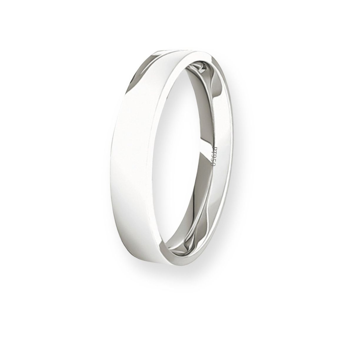 JB JOYAS BARON - Argolla Matrimonio de Platino Modelo Tubo ErgoFit Portus de 3,5mm