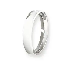 JB JOYAS BARON - Argolla Matrimonio de Platino Modelo Tubo ErgoFit Portus de 3,5mm