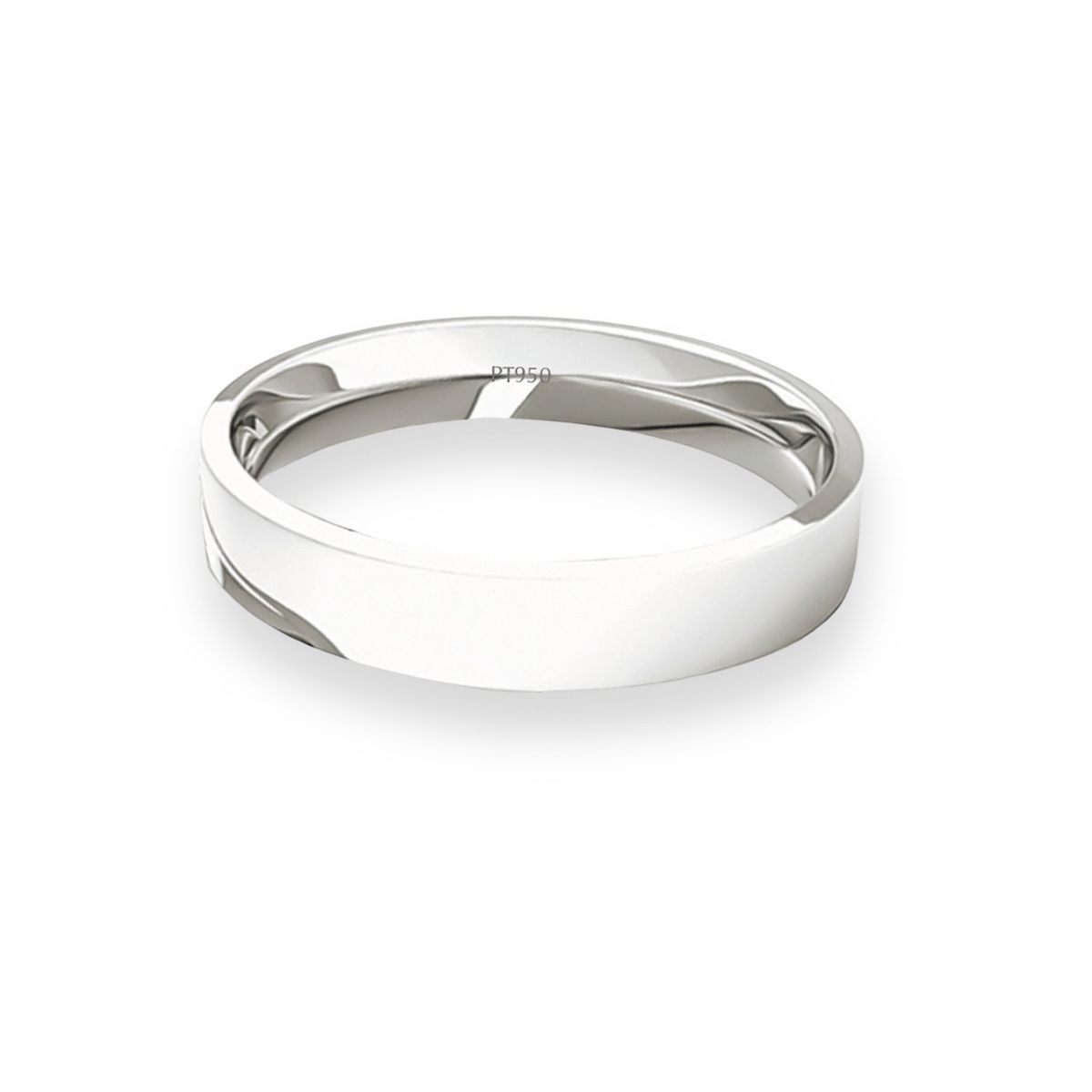 JB JOYAS BARON - Argolla Matrimonio de Platino Modelo Tubo ErgoFit Portus de 3,5mm