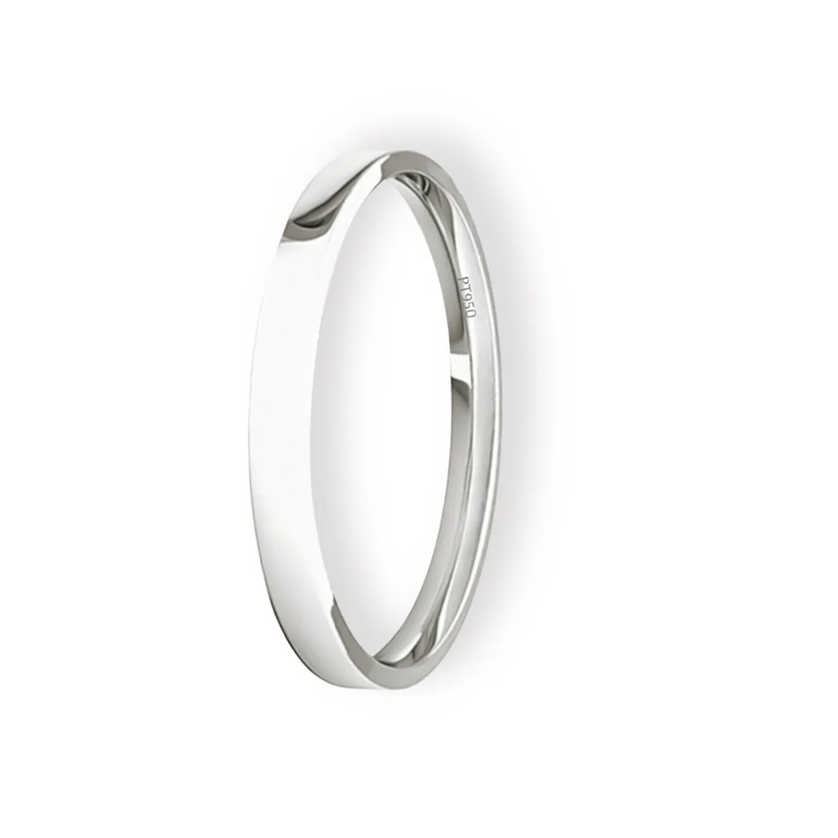 JB JOYAS BARON - Argolla Matrimonio Ilusión de Platino Tubo Ergofit Siena de 2,0mm