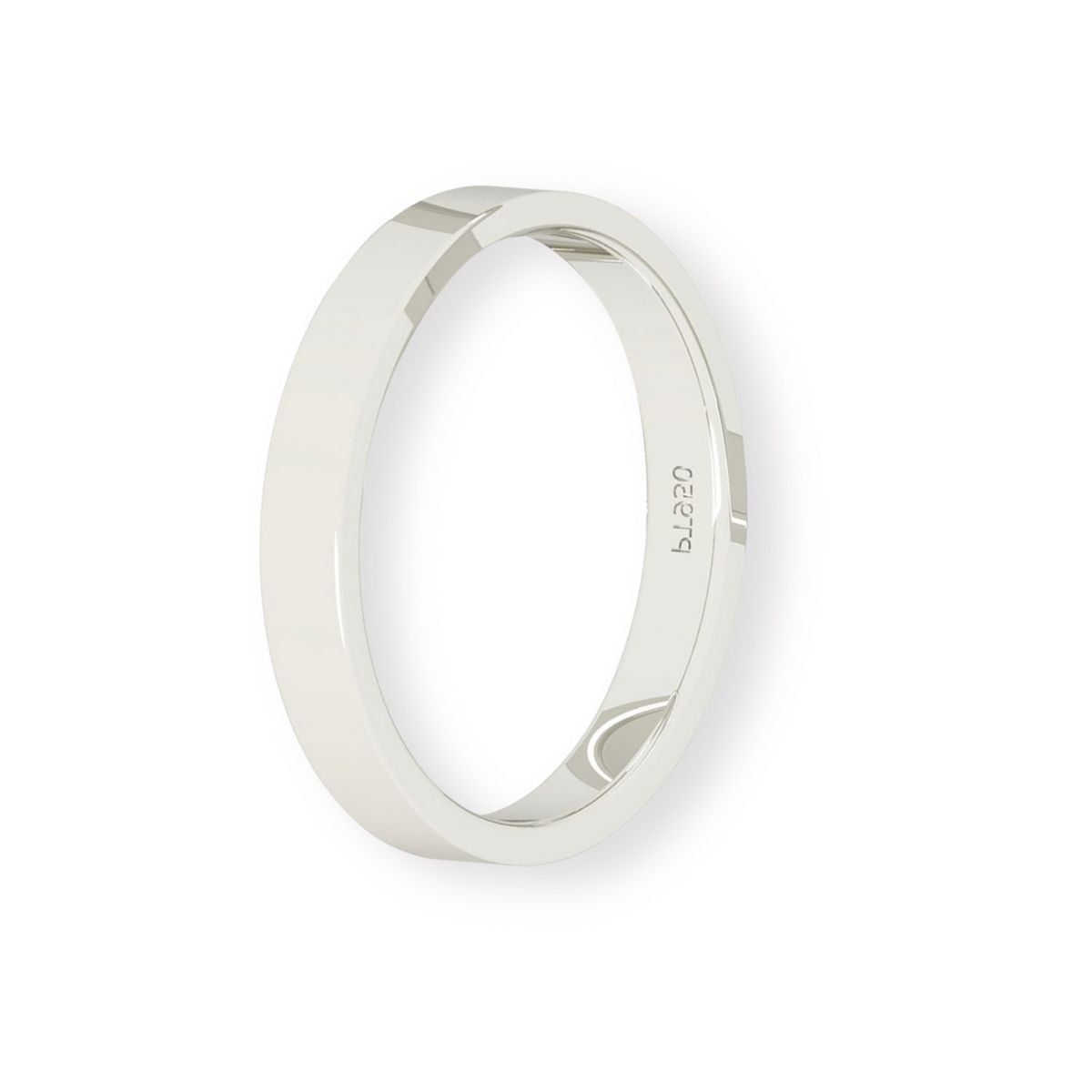 JB JOYAS BARON - Argolla Matrimonio de Platino Tubo Ferrada de 3,5mm