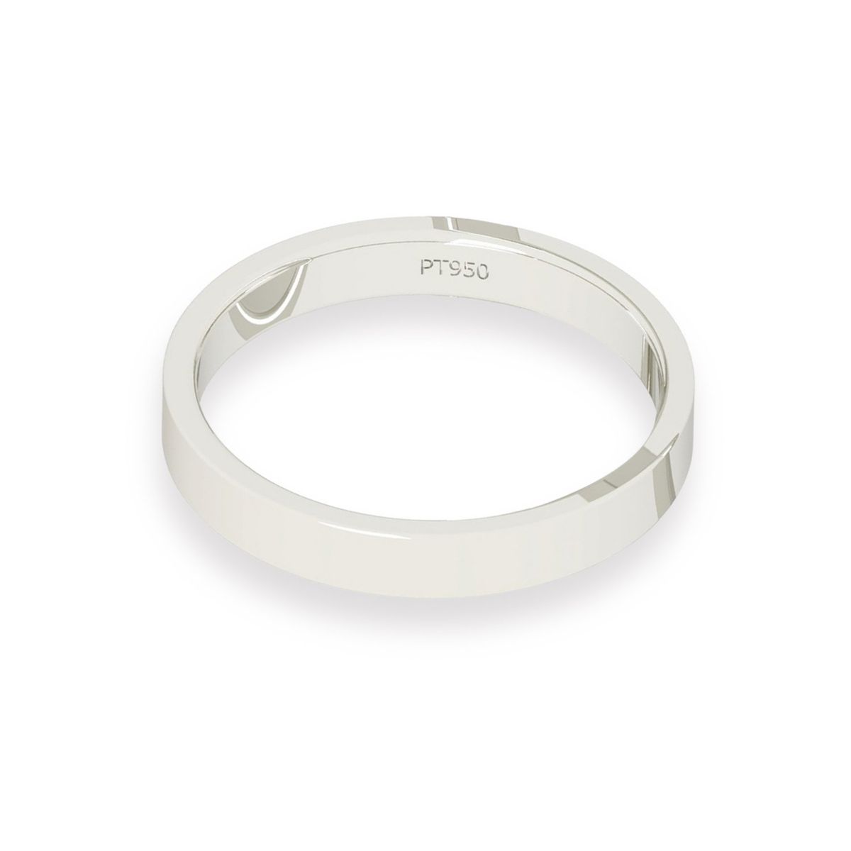 JB JOYAS BARON - Argolla Matrimonio de Platino Tubo Ferrada de 3,5mm