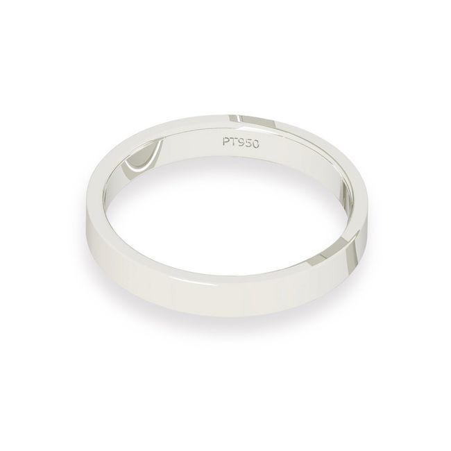 JB JOYAS BARON - Argolla Matrimonio de Platino Tubo Ferrada de 3,5mm