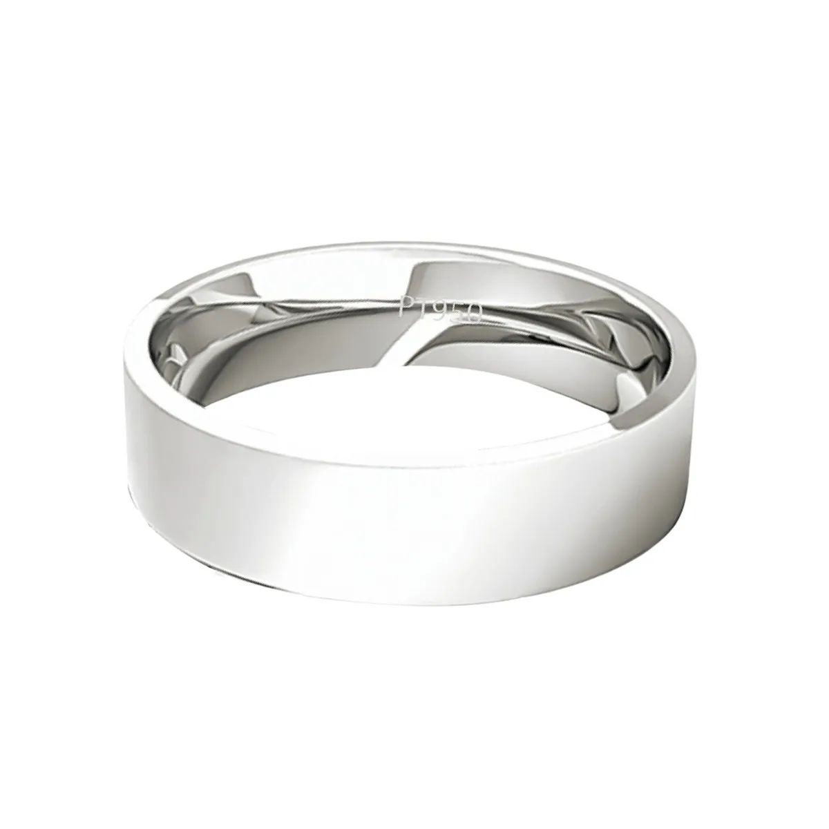 JB JOYAS BARON - Argolla Matrimonio de Platino Modelo Tubo Sagres de 5,0mm