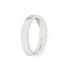 JB JOYAS BARON - Argolla Matrimonio de Oro Blanco 18kt Tubo Ferrada de 3,5mm