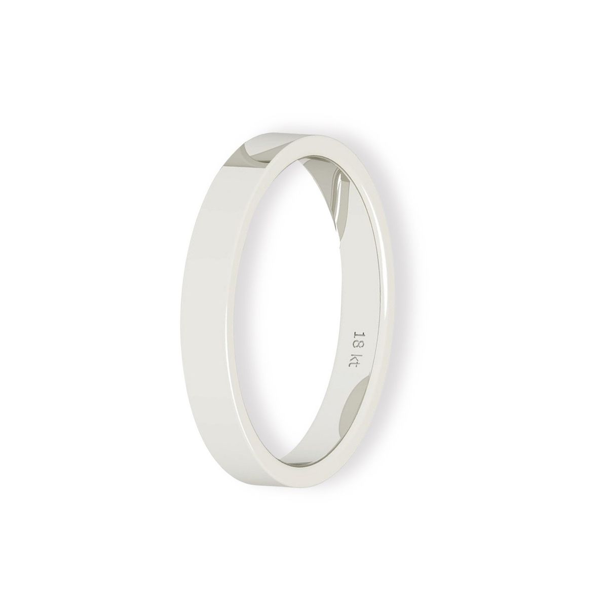 JB JOYAS BARON - Argolla Matrimonio de Oro Blanco 18kt Tubo Ferrada de 3,5mm