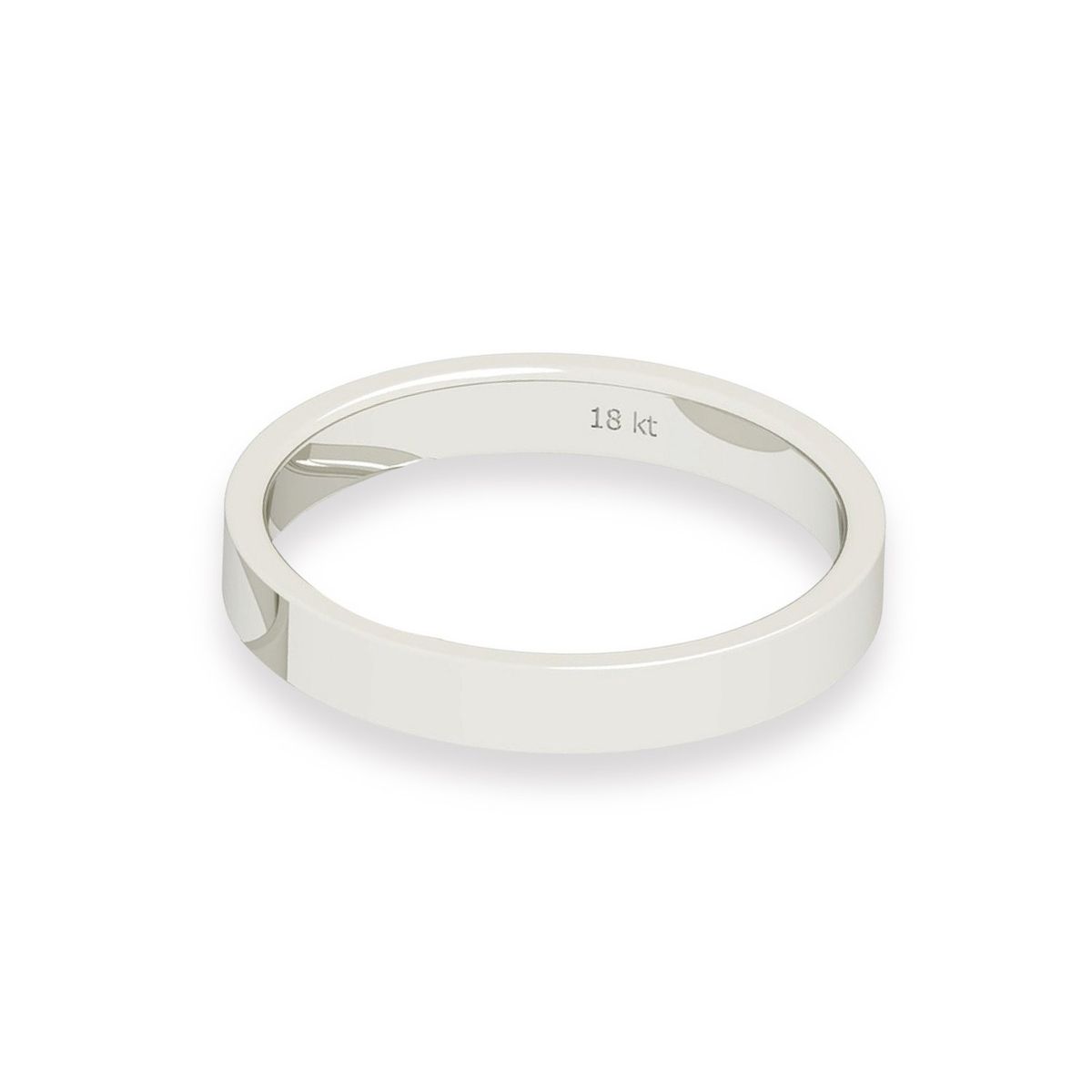 JB JOYAS BARON - Argolla Matrimonio de Oro Blanco 18kt Tubo Ferrada de 3,5mm