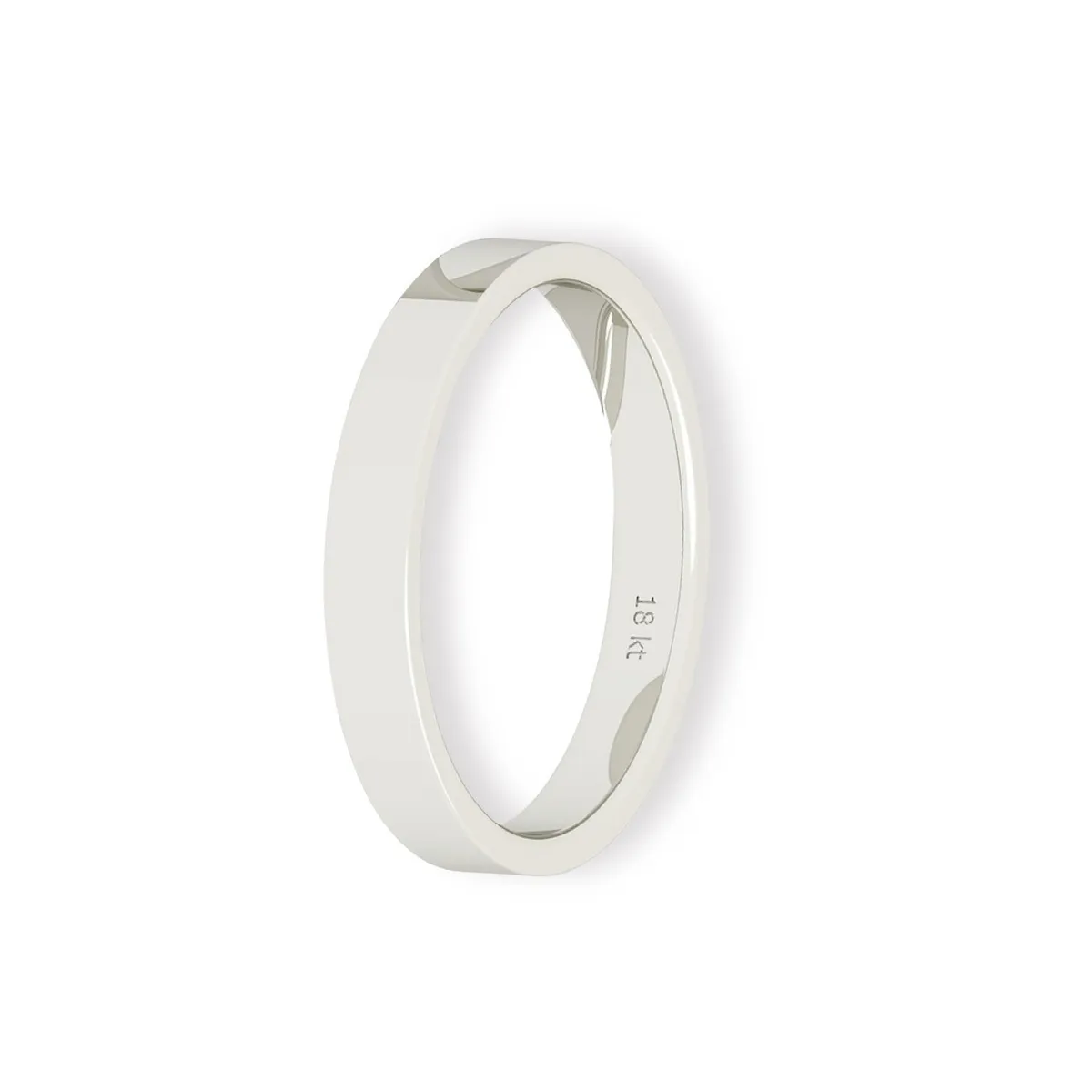 JB JOYAS BARON - Argolla Matrimonio de Oro Blanco 18kt Tubo Ferrada de 3,5mm