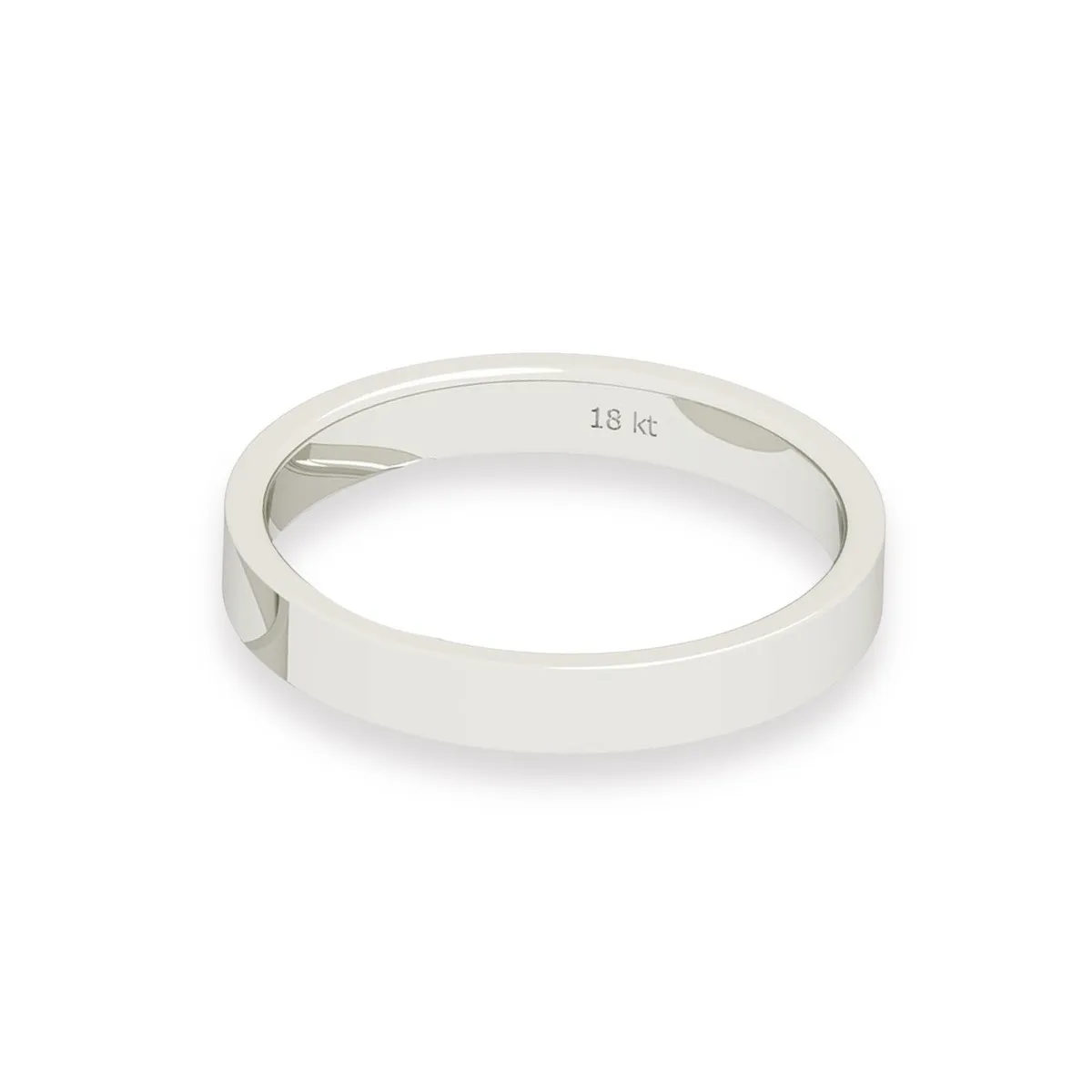 JB JOYAS BARON - Argolla Matrimonio de Oro Blanco 18kt Tubo Ferrada de 3,5mm