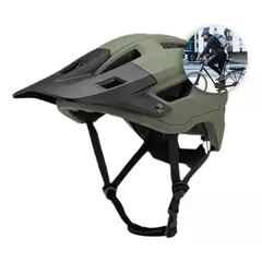 GENERICO - Casco Adulto Mtb Con Visera Desmontable Ciclismo Verde
