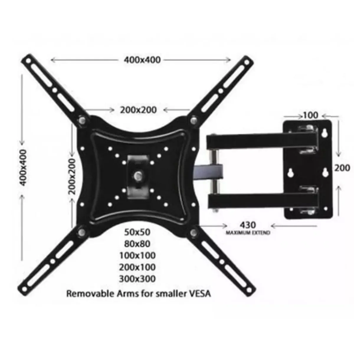GENERICO - Soporte Brazo Articulado Pared Para Tv/monitor De 14 A 55