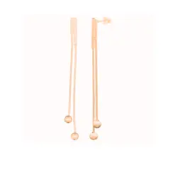 MABELITA - Aros De Plata Con Baño de Oro Largo con Puntos