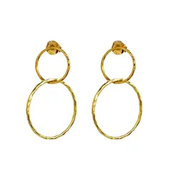 MABELITA - Aros De Plata Con Baño de Oro Aros Doble