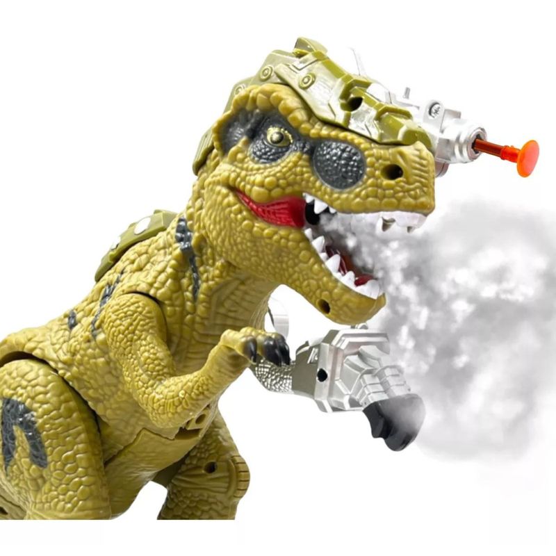 GENERICO - Dinosaurio T-rex Cyborg Humo Juguete Camina Luces Sonidos