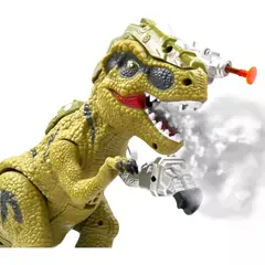 GENERICO - Dinosaurio T-rex Cyborg Humo Juguete Camina Luces Sonidos