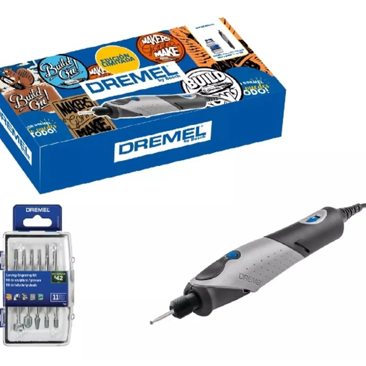 DREMEL - Kit Caja Dremel Stylo + 11 Acc. + Kit Multipropósito 11 Pza.