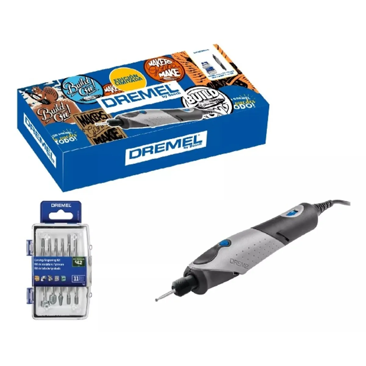 DREMEL - Kit Caja Dremel Stylo + 11 Acc. + Kit Multipropósito 11 Pza.