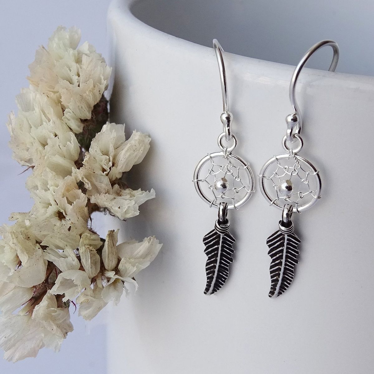 MABELITA - Aros De Plata 925 Mini Atrapasueños