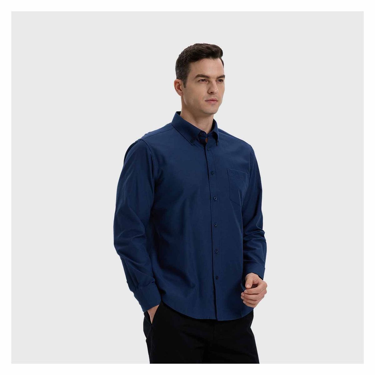 FASHION'S PARK - Camisa Hombre Oxford Azul I Fashion's Park