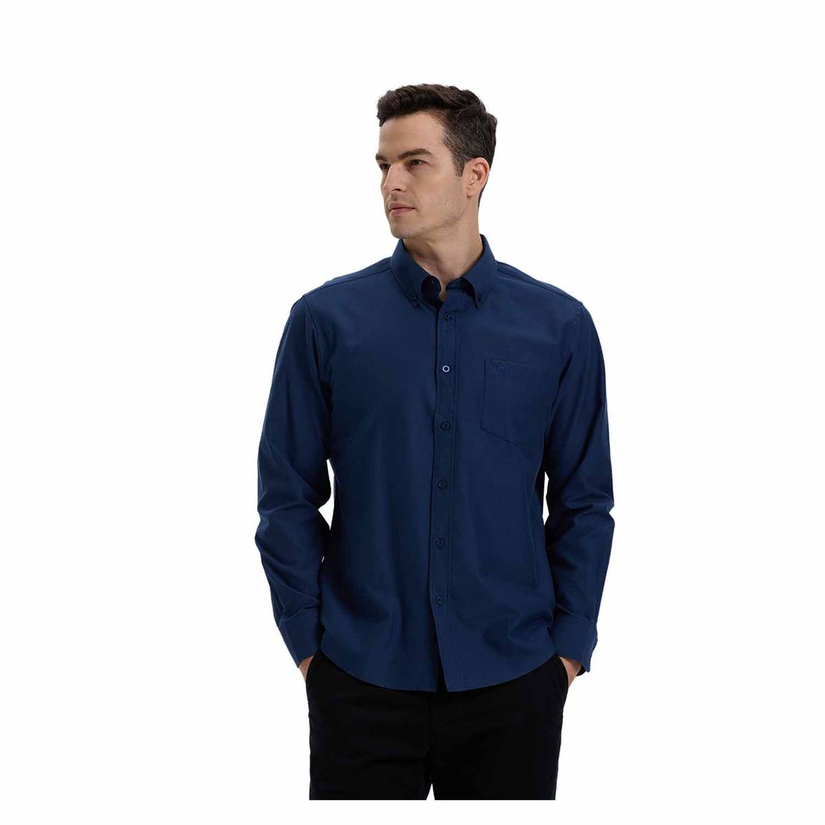FASHION'S PARK - Camisa Hombre Oxford Azul I Fashion's Park
