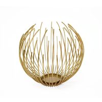 Candelabro Esfera Dorada Porta Vela