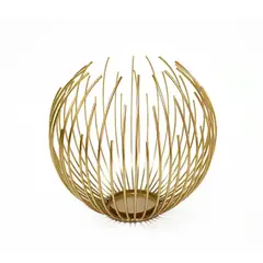 GENERICO - Candelabro Esfera Dorada Porta Vela