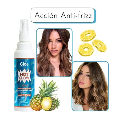 Imagen 2 del producto Protector Térmico Hot Glow Kiss 250ml Aroma Piña Manzana Brillo Filtro UV Desenreda Protege