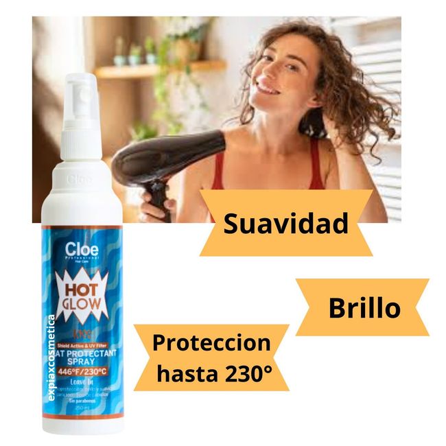 CLOE - Protector Térmico Cloe Hot Glow Kiss 250ml Aroma Piña Manzana Brillo