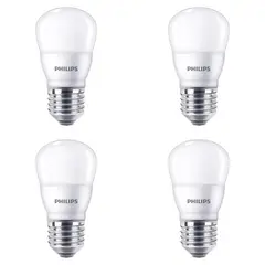 PHILIPS - Set 4 Ampolletas Pequeñas Led P45 4W E27 Luz Frio 350 Lm