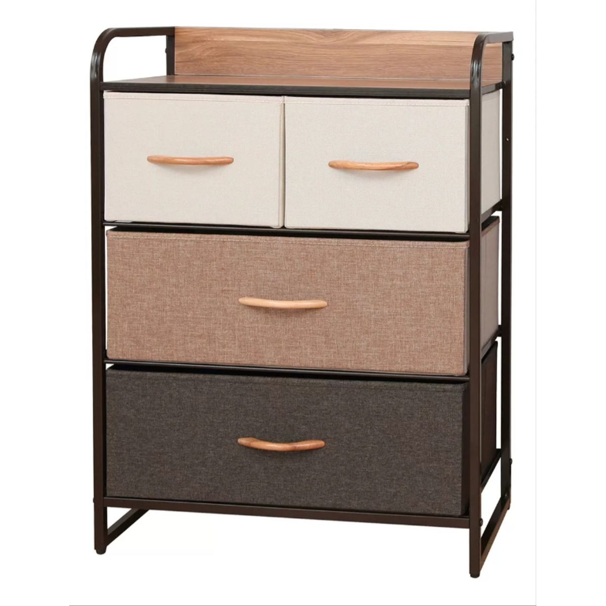 U BUY - Cajonera Organizador Comoda 4 Cajones Metal Madera Tela