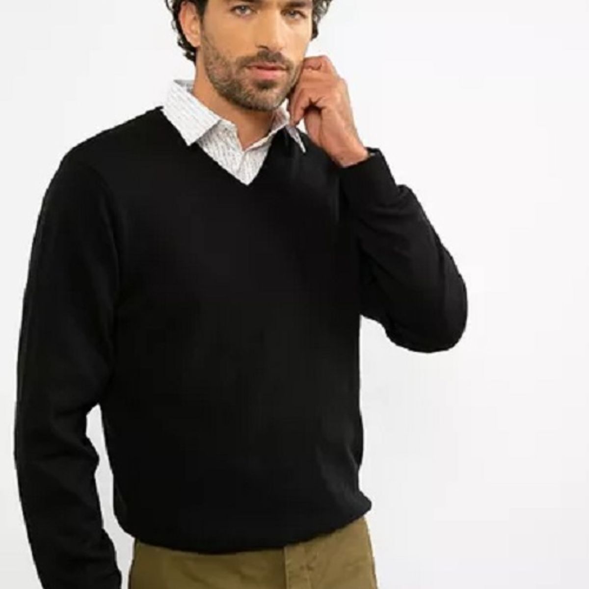 JAYSON - Sweater Manga Larga Ejecutivo Hombre Cuello En V clasico