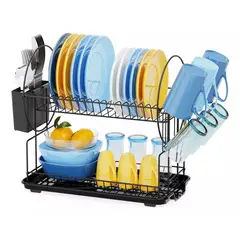 TNAKIEX - Secador Escurridor Loza Platos 2 Niveles Organizador Cocina Grande