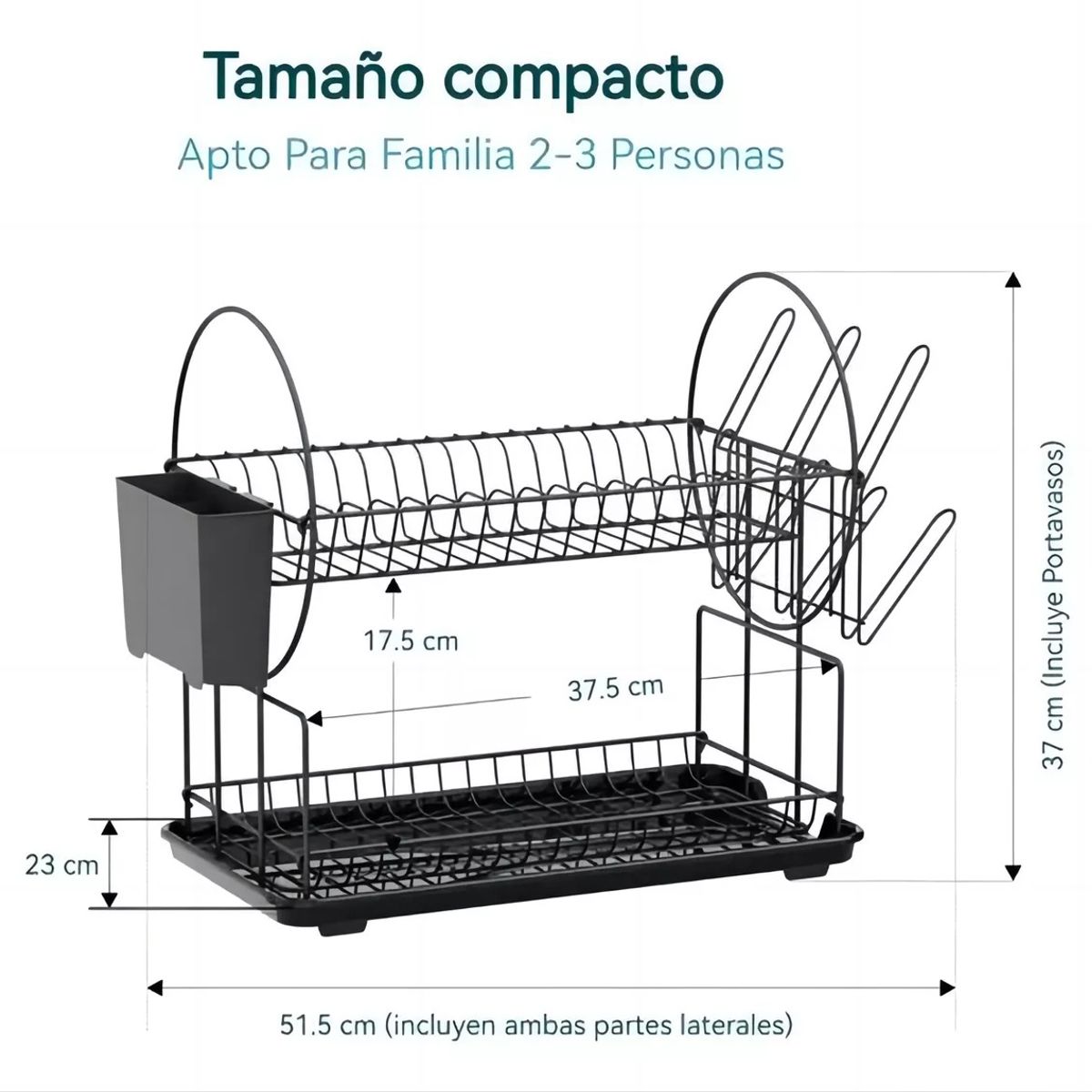 TNAKIEX - Secador Escurridor Loza Platos 2 Niveles Organizador Cocina Grande