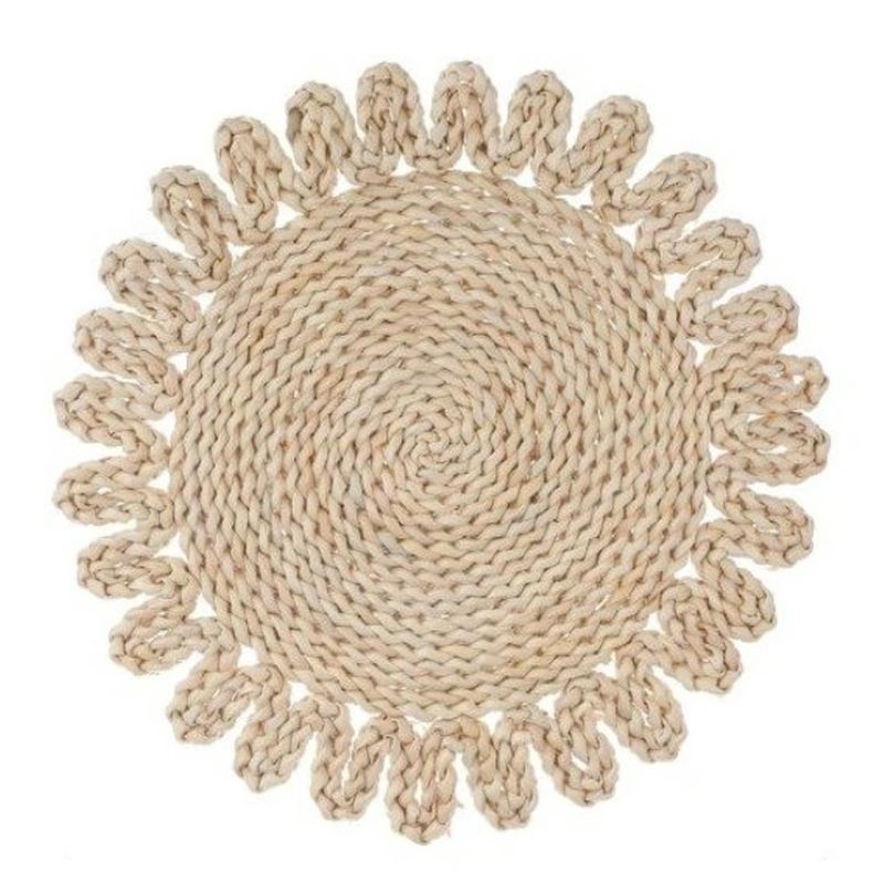 GENERICO - Individual Flor Tejido de Fibra Natural Redondo 38cm