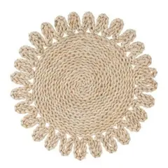 GENERICO - Individual Flor Tejido de Fibra Natural Redondo 38cm