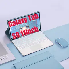 SHARGE - Teclado y Ratón BT Galaxy Tab S9 11in Backlight Tocar Ñ-Azul