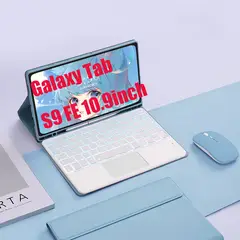 SHARGE - Teclado y Ratón BT Galaxy Tab S9 FE 10.9in Backlight Tocar Ñ-Azul.