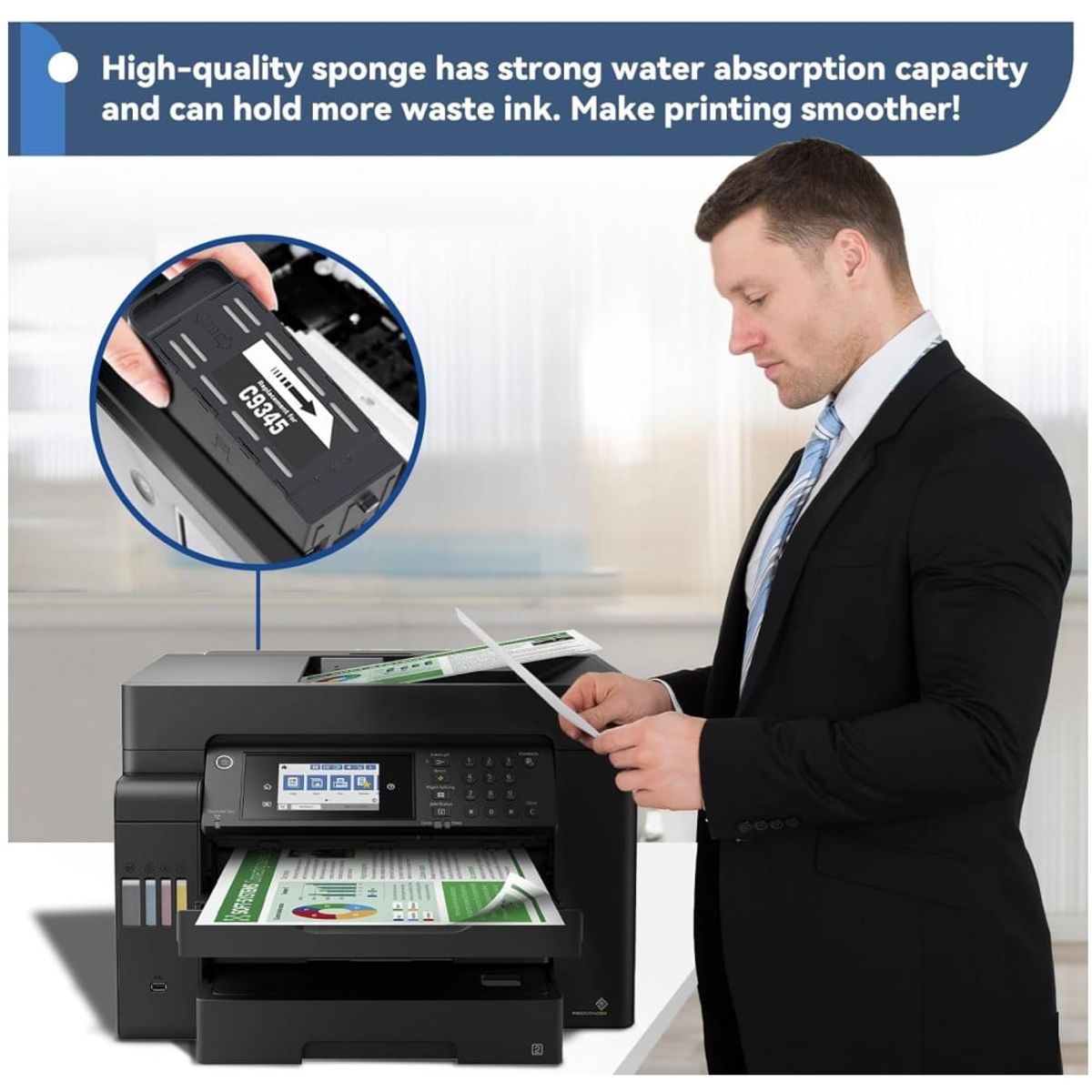 KUANGYE - Caja Mantenimiento Para Epson C9345 L15150 L8160 L8180 Con Chip