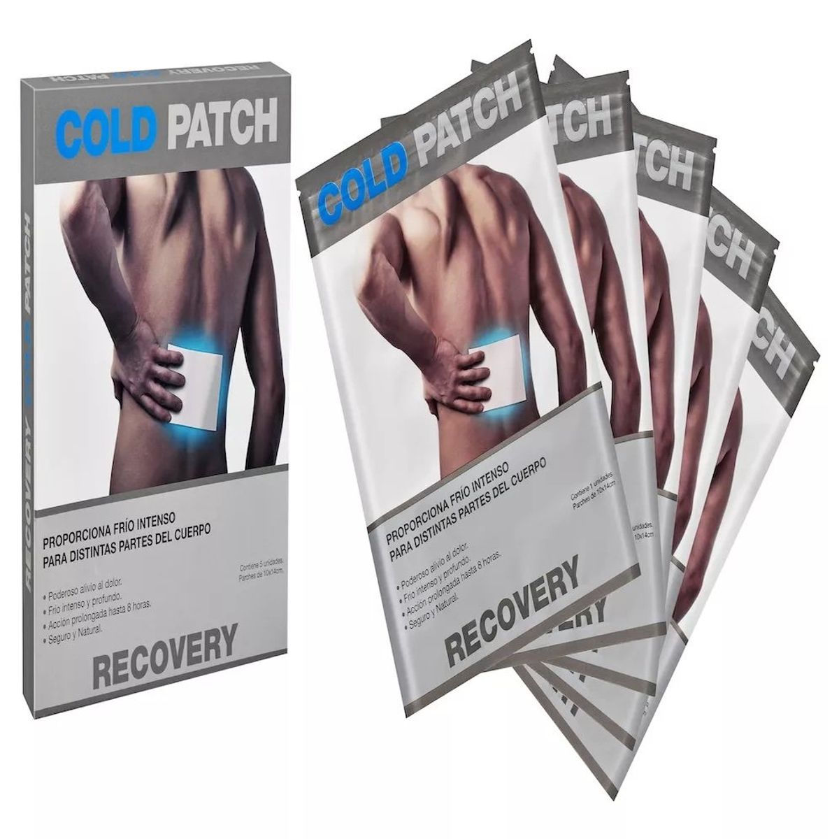 RECOVERY - PARCHES FRIO PARA TODO TIPO DE LESIONES DESINFLAMA X 5 UNIDAD