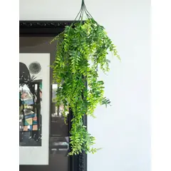 PLANT ME - PACK Planta Artificial Eco-sintética Decorativa Helecho Colgante 80cm