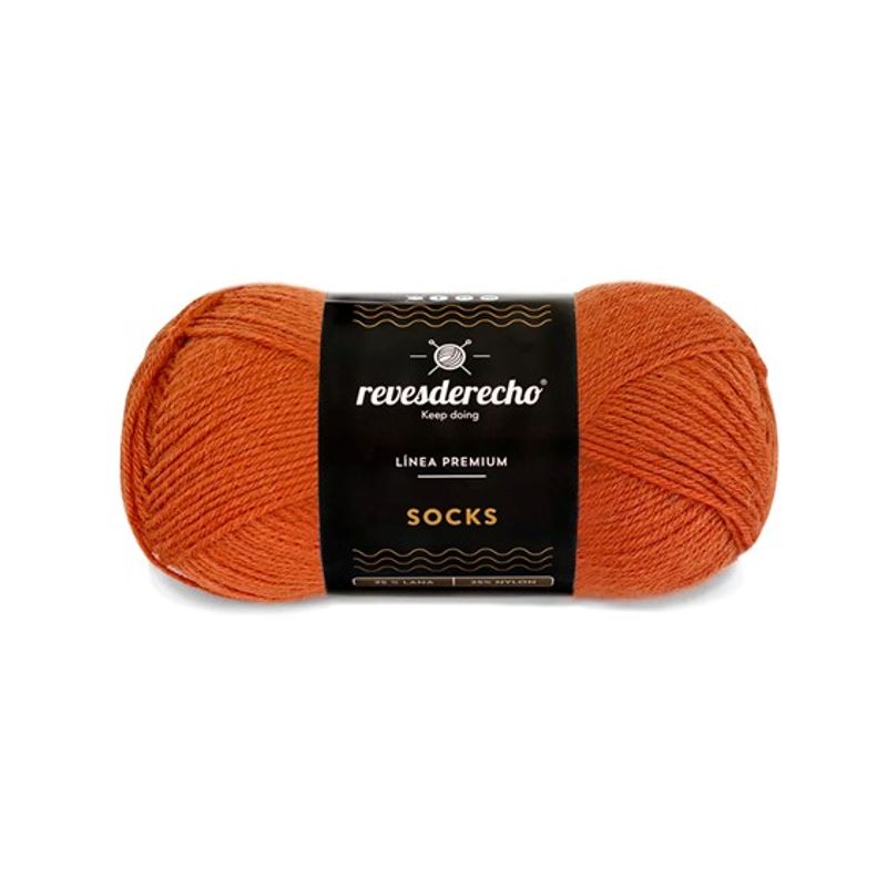 REVESDERECHO - Socks Lana para Calcetines 50 grs Terracota (010)